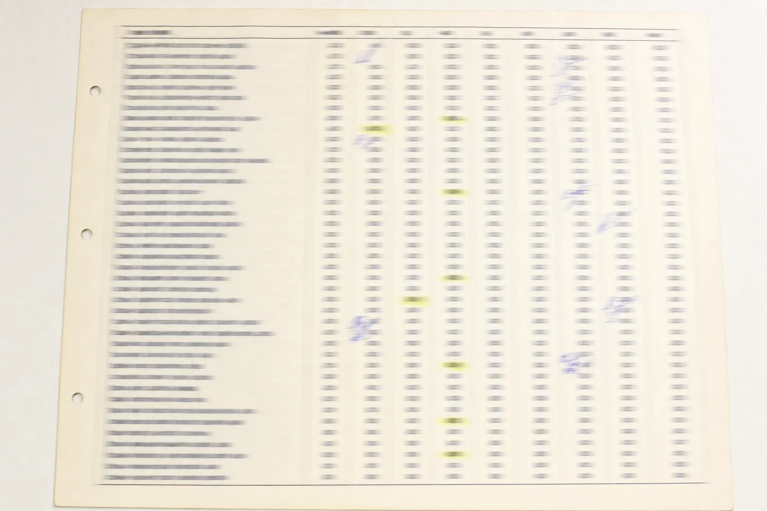 Lista de precios impresa con sus columnas de bonificación, sobre un escritorio
