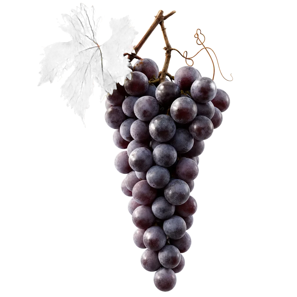 Racimo de uvas con hoja de parra